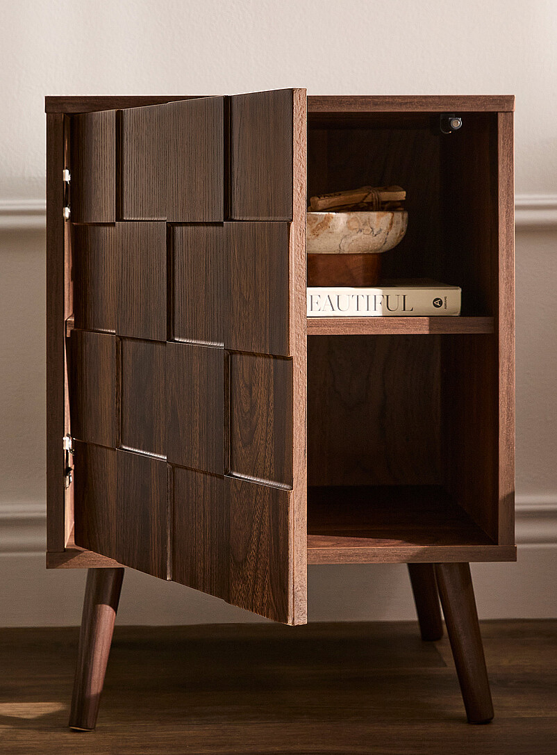 Dark walnut-finish accent table product image 2