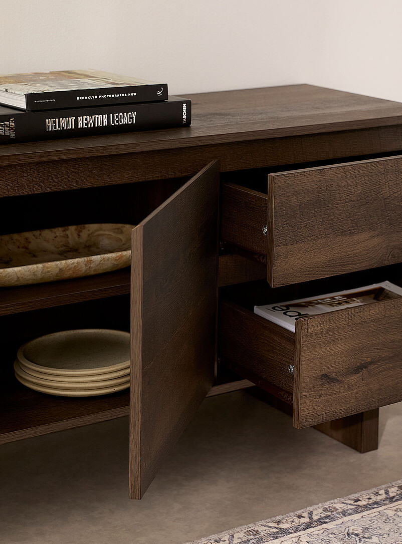 Dark brown laminate TV unit 72" product image 2