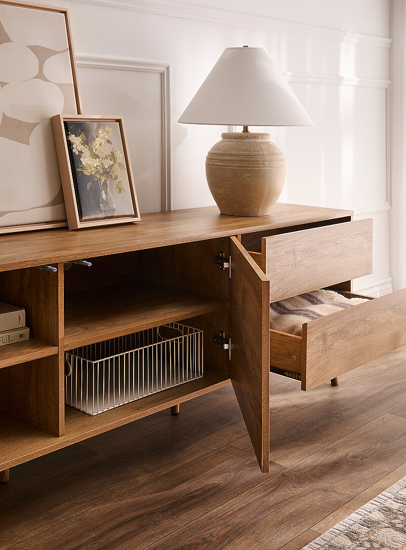 Light walnut veneer TV unit product image 3