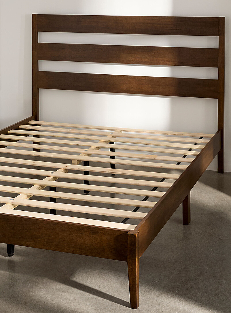Walnut platform bed frame Queen size product image 3