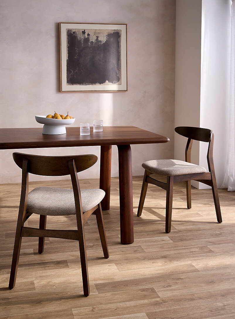 Walnut finish curved backrest chairs Set of 2 product image (primary)