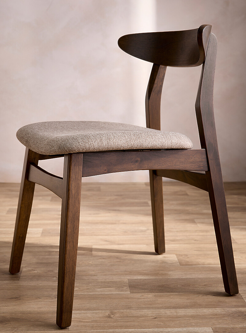 Walnut finish curved backrest chairs Set of 2 product image 2