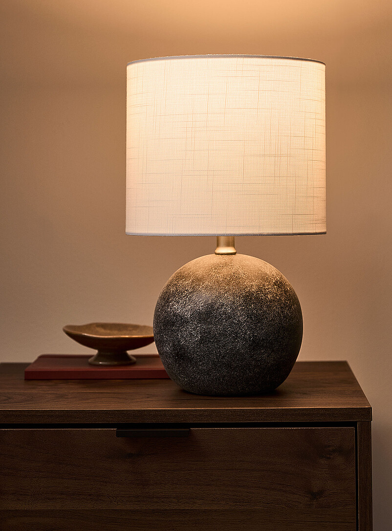 Dark grey concrete table lamp product image (primary)