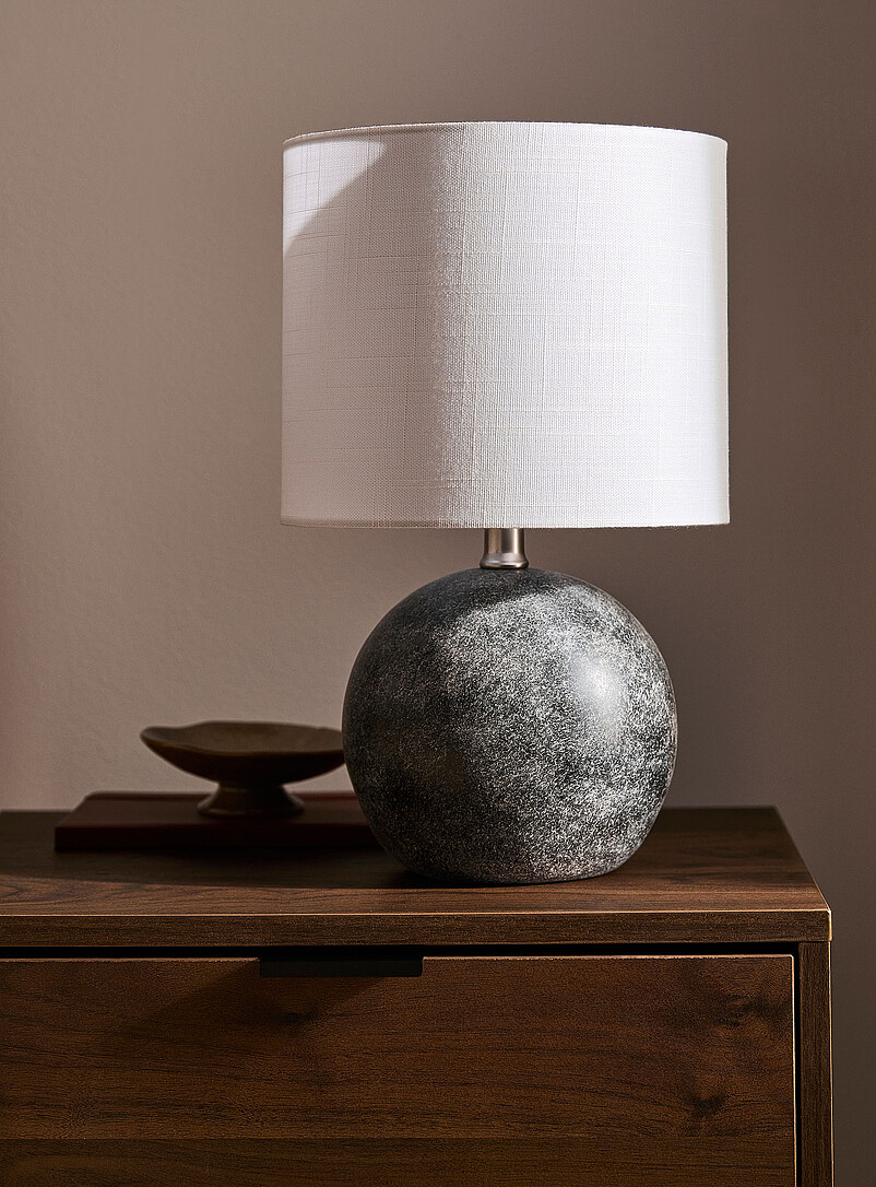 Dark grey concrete table lamp product image 2