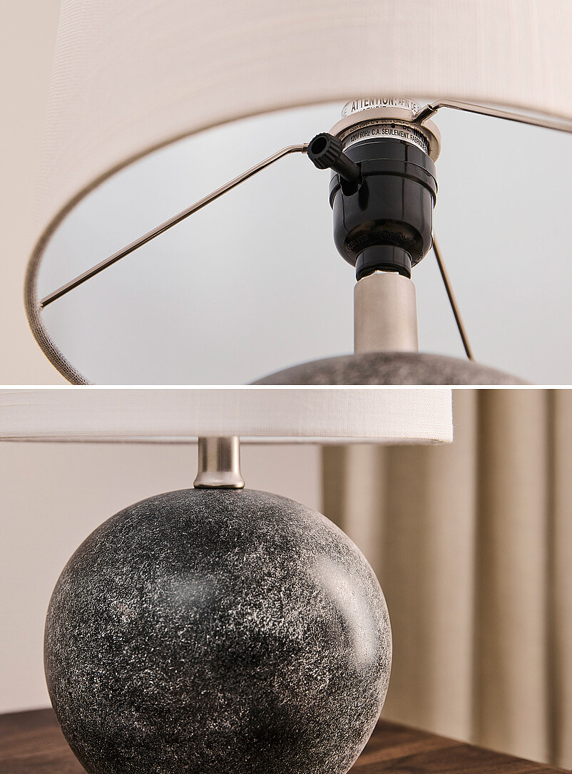 Dark grey concrete table lamp product image 3