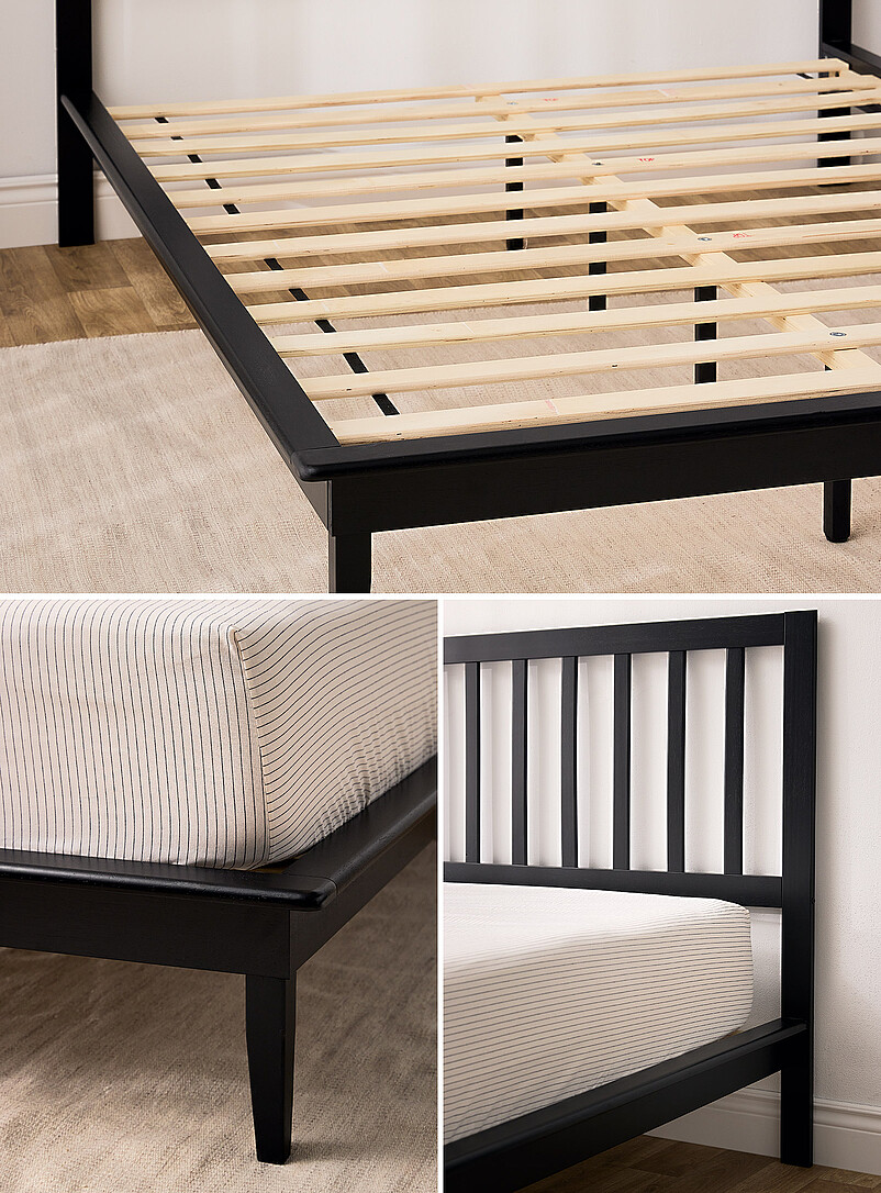Black platform bed frame Queen size product image 3