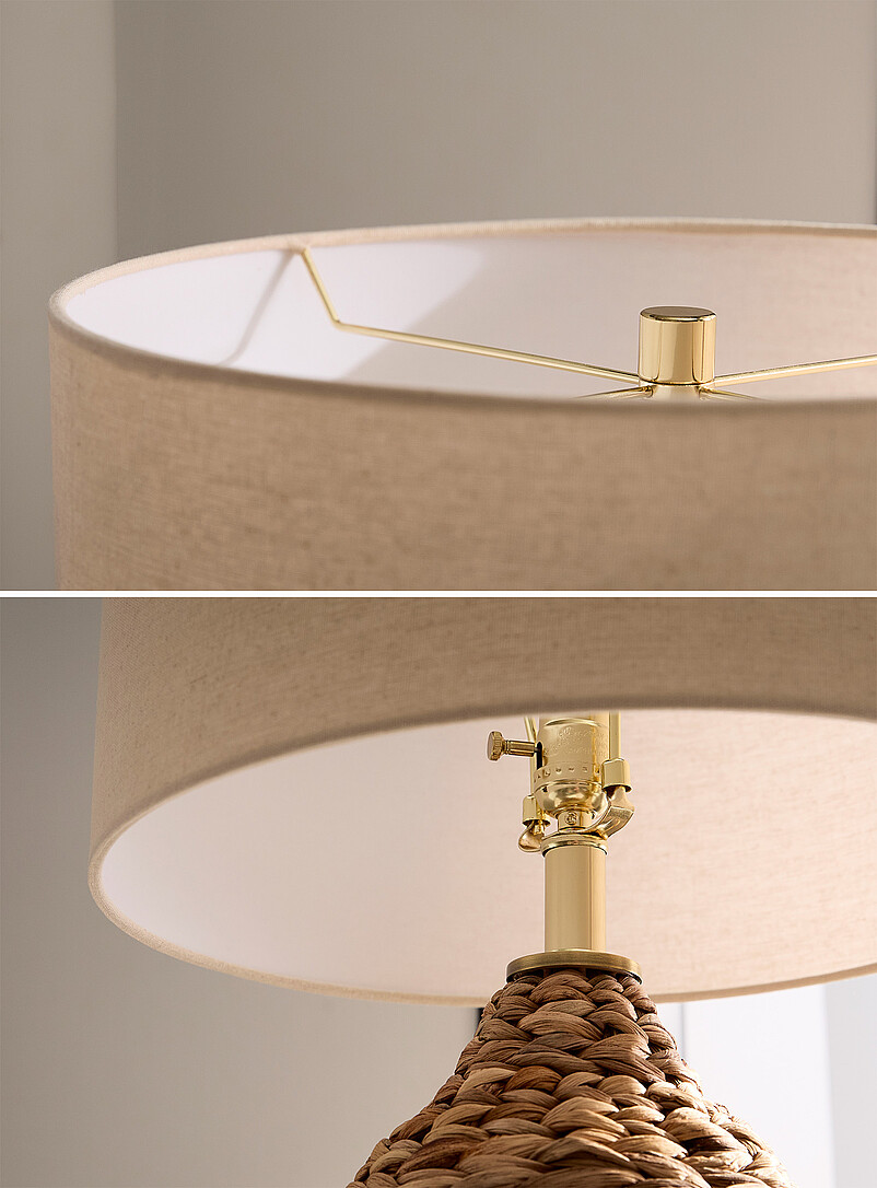 Natural rattan base table lamp product image 3
