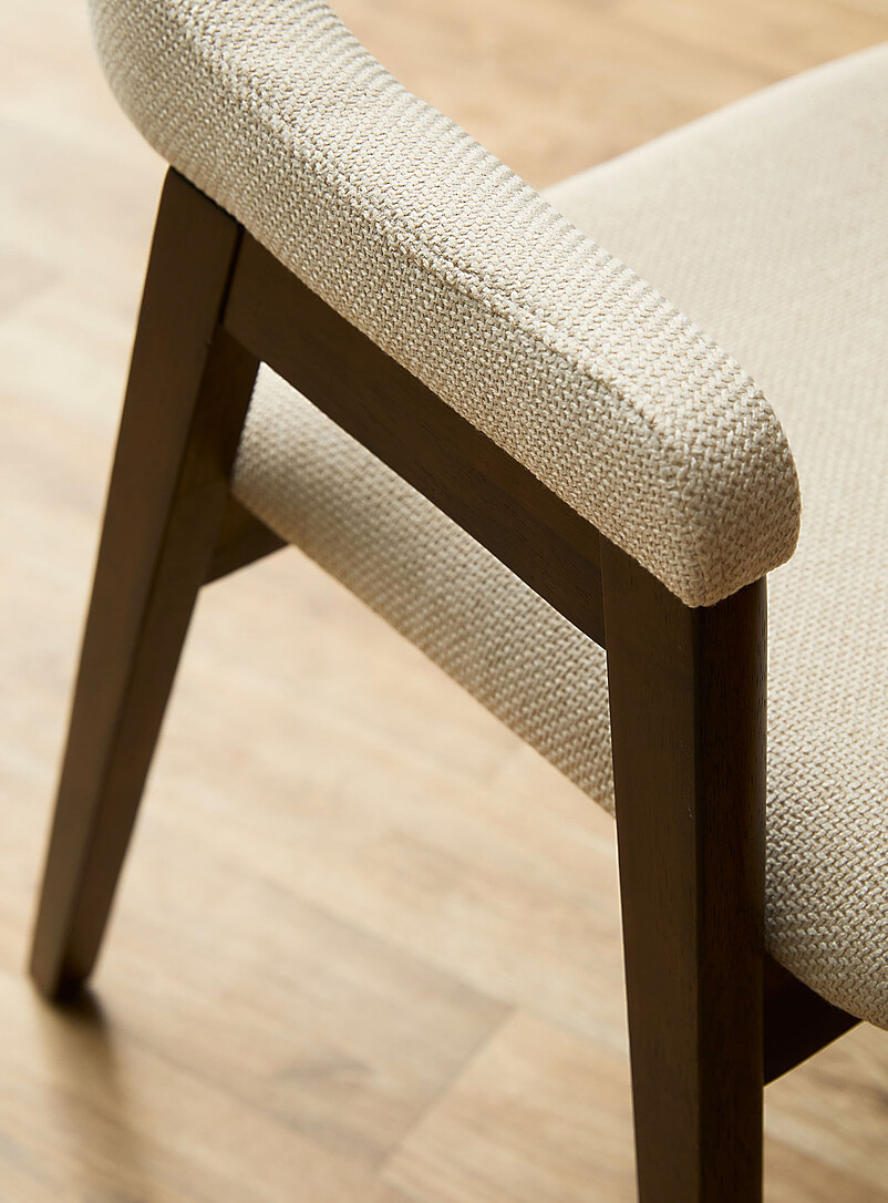 Fabric and wood minimalist chairs Set of 2 product image 2