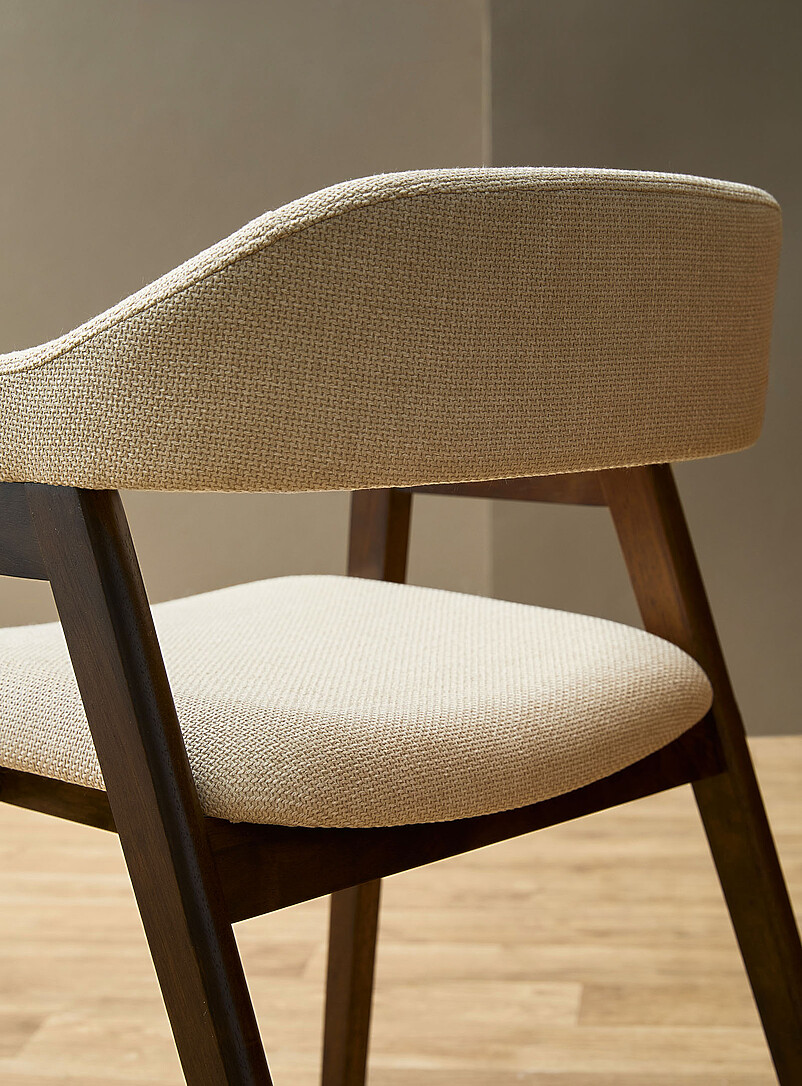 Fabric and wood minimalist chairs Set of 2 product image 3