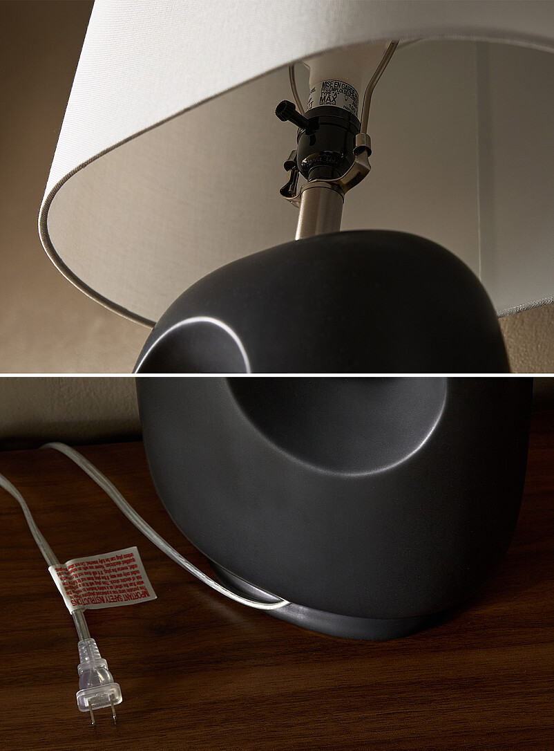 Openwork matte ceramic base table lamp product image 3