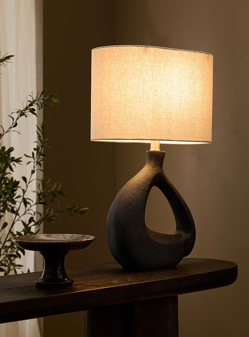 Openwork resin base table lamp product image 2