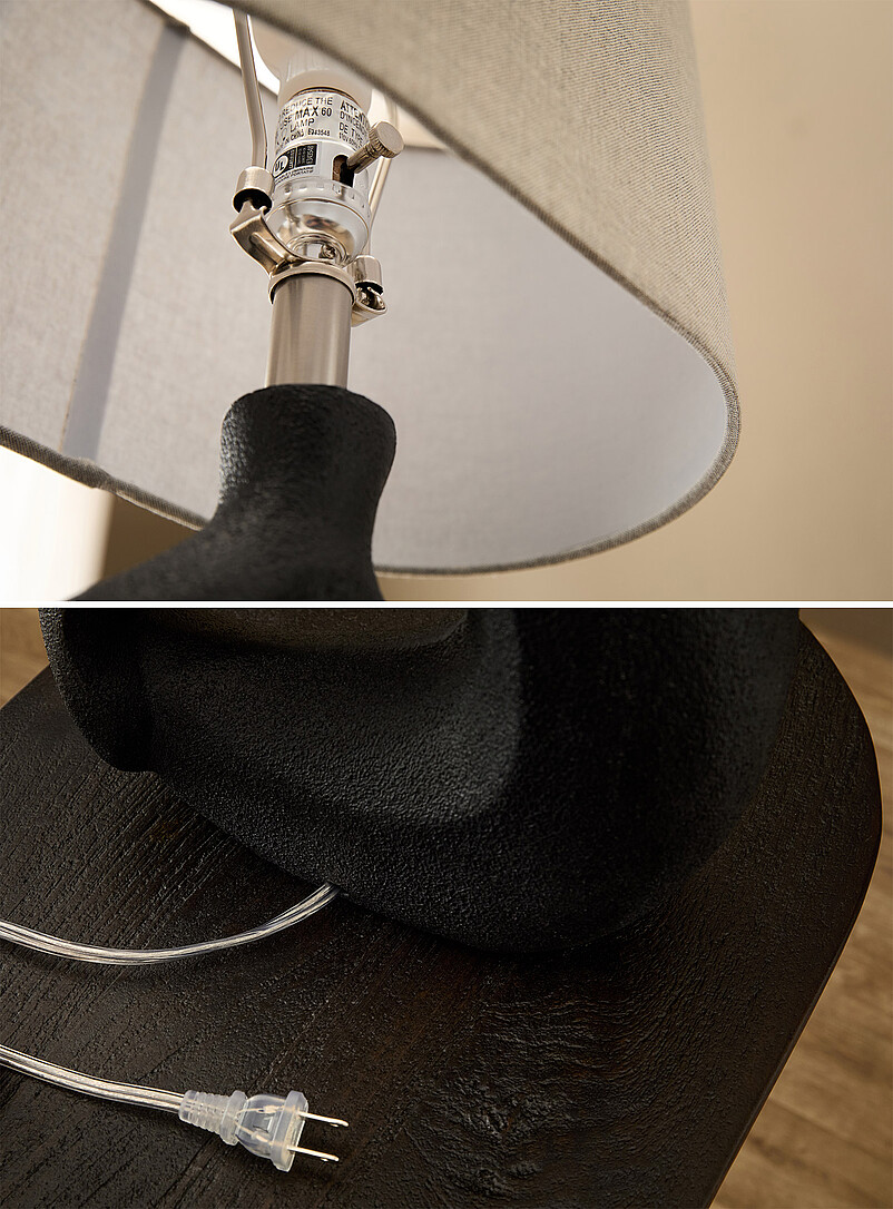 Openwork resin base table lamp product image 3
