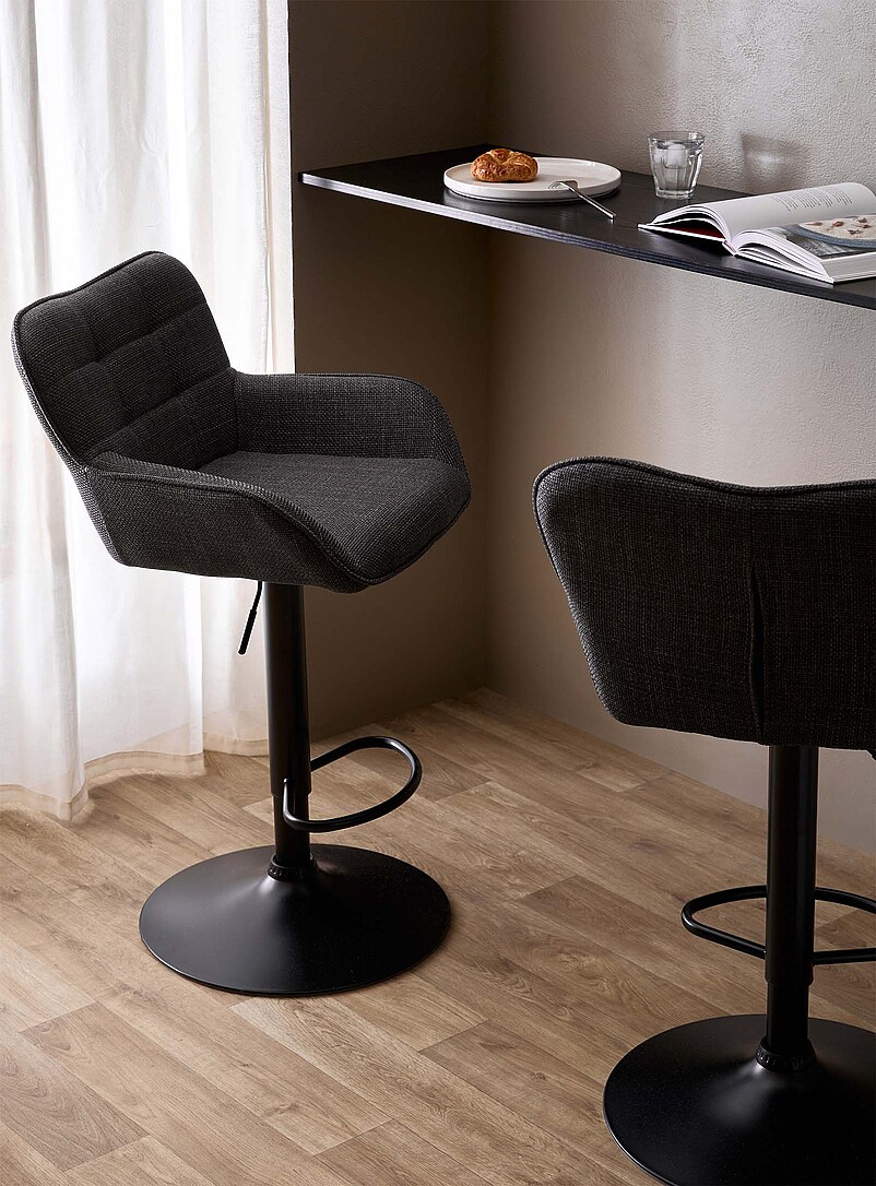 Metal And Fabric Swivel Counter Stools Set Of 2