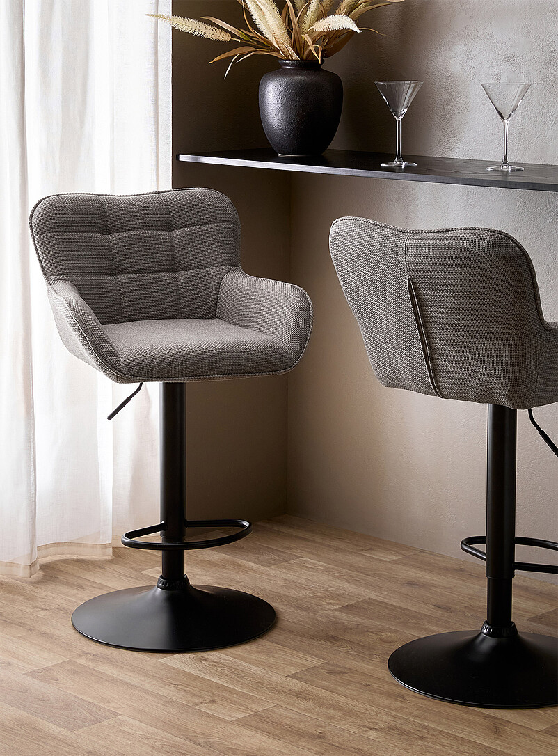 Metal and fabric swivel counter stools Set of 2 product image (primary)