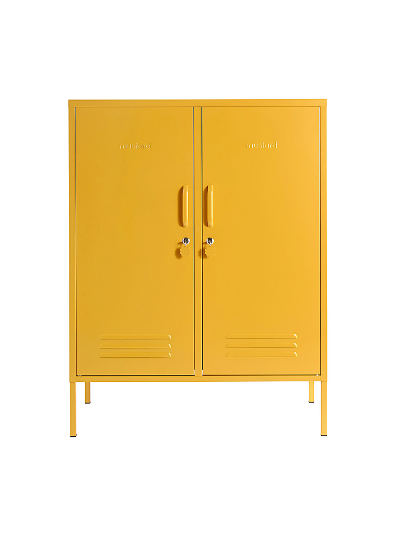 Mustard Dark Yellow The Midi metallic storage cabinet
