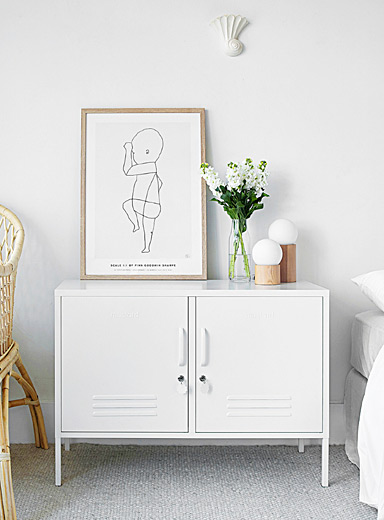 The Lowdown metallic storage cabinet