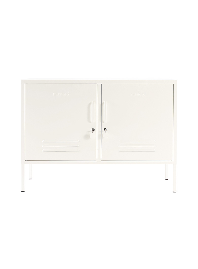 Mustard Butter The Lowdown metallic storage cabinet