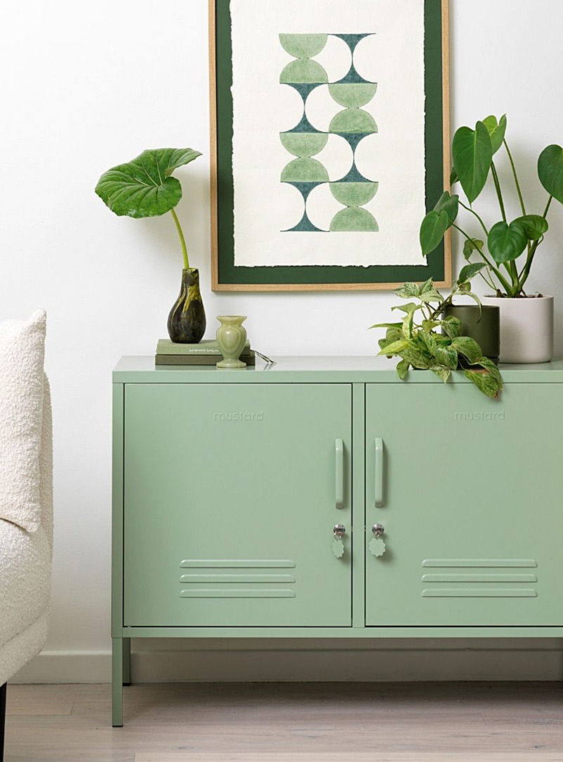 Mustard Butter The Lowdown metallic storage cabinet