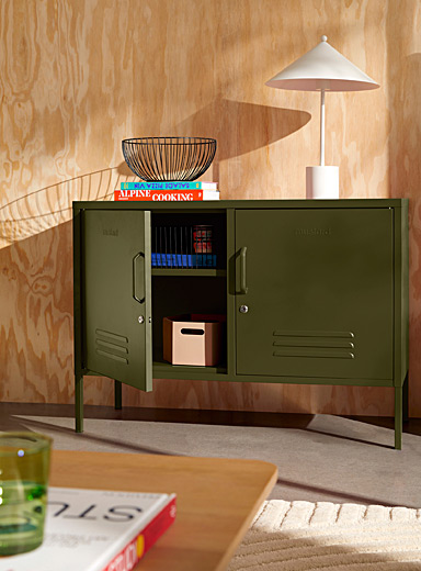 Mustard Butter The Lowdown metallic storage cabinet
