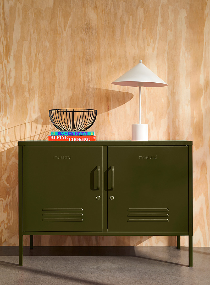 Mustard Butter The Lowdown metallic storage cabinet