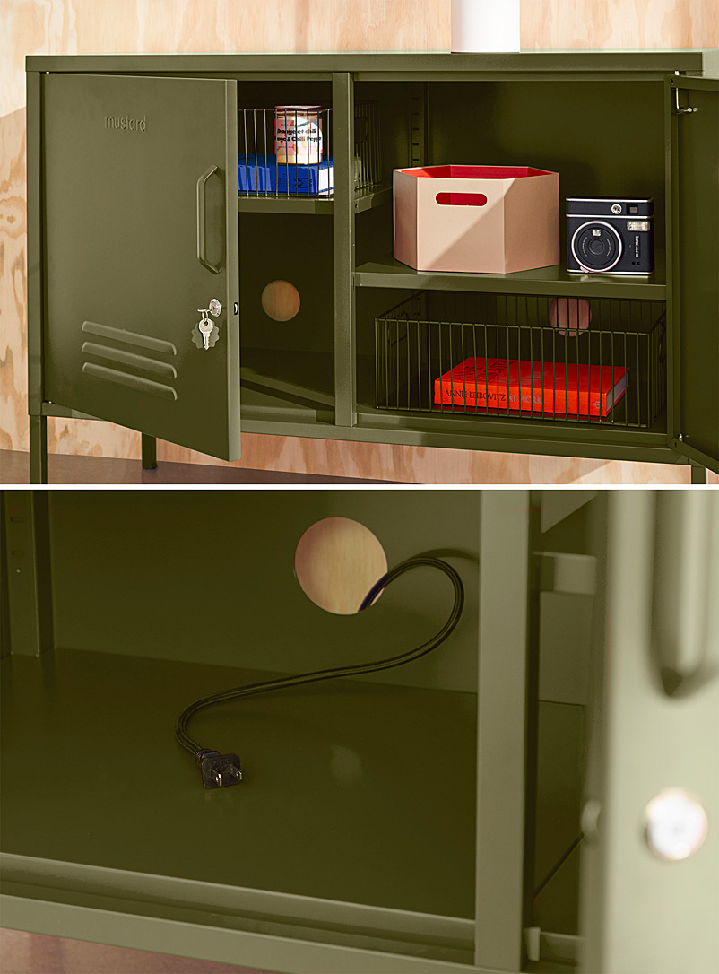 Mustard Butter The Lowdown metallic storage cabinet