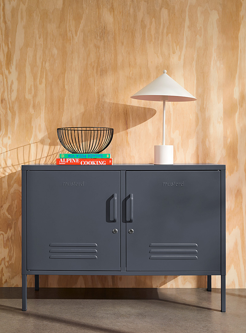Mustard Butter The Lowdown metallic storage cabinet