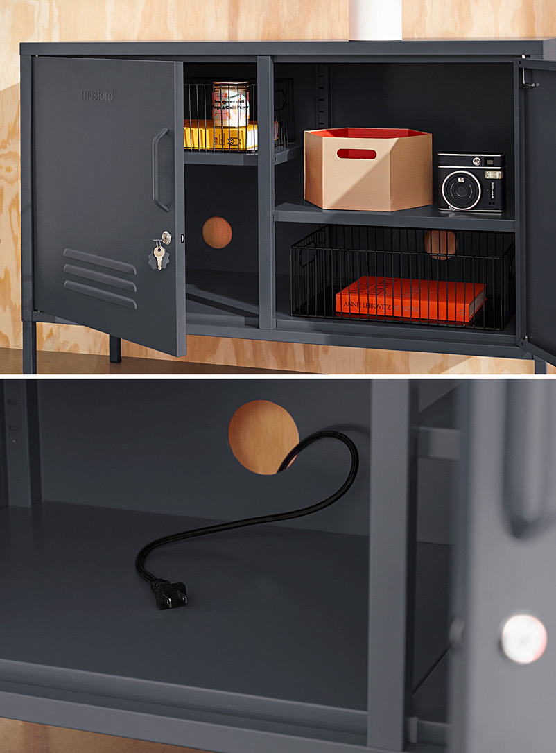 Mustard Butter The Lowdown metallic storage cabinet