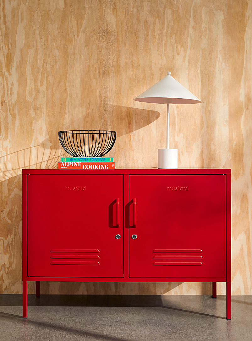 Mustard Butter The Lowdown metallic storage cabinet