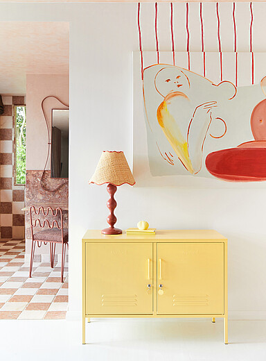 The Lowdown metallic storage cabinet