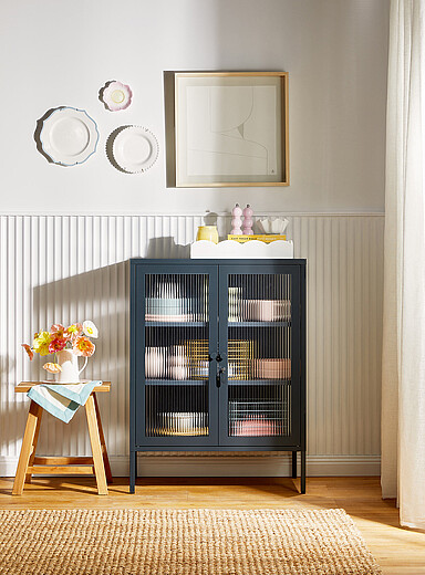The Mixer glass door metallic sideboard