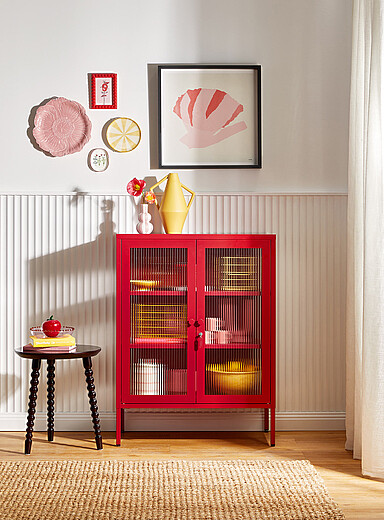 Mustard: Le buffet m&eacute;tallique portes verre The Mixer Ardoise