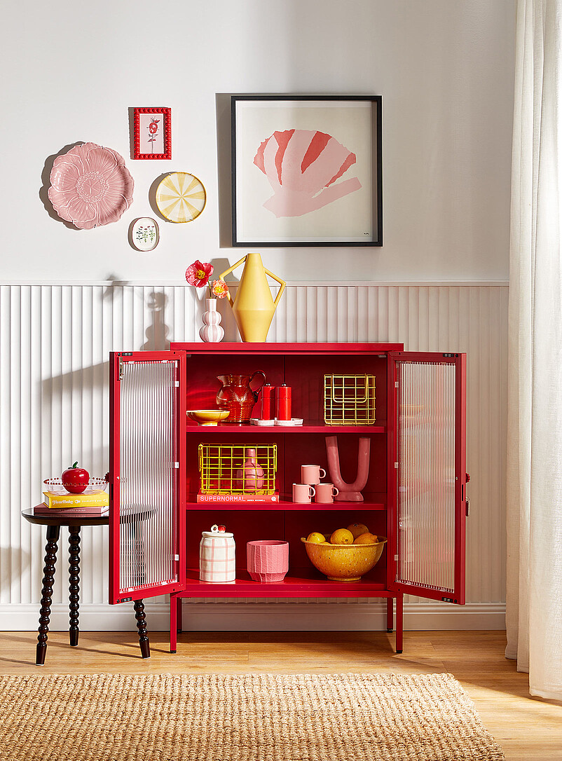 The Mixer glass door metallic sideboard | Mustard | | Simons