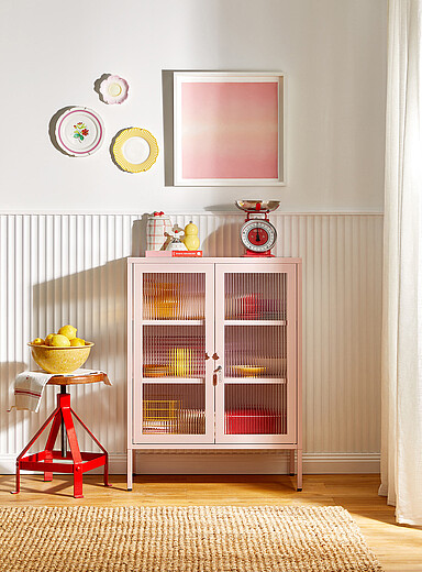 Mustard: Le buffet m&eacute;tallique portes verre The Mixer Ardoise