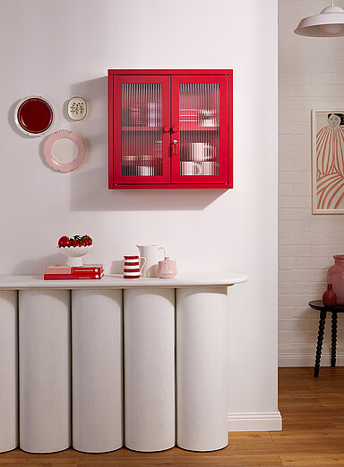 L'armoire murale m&eacute;tallique portes verre The Kit