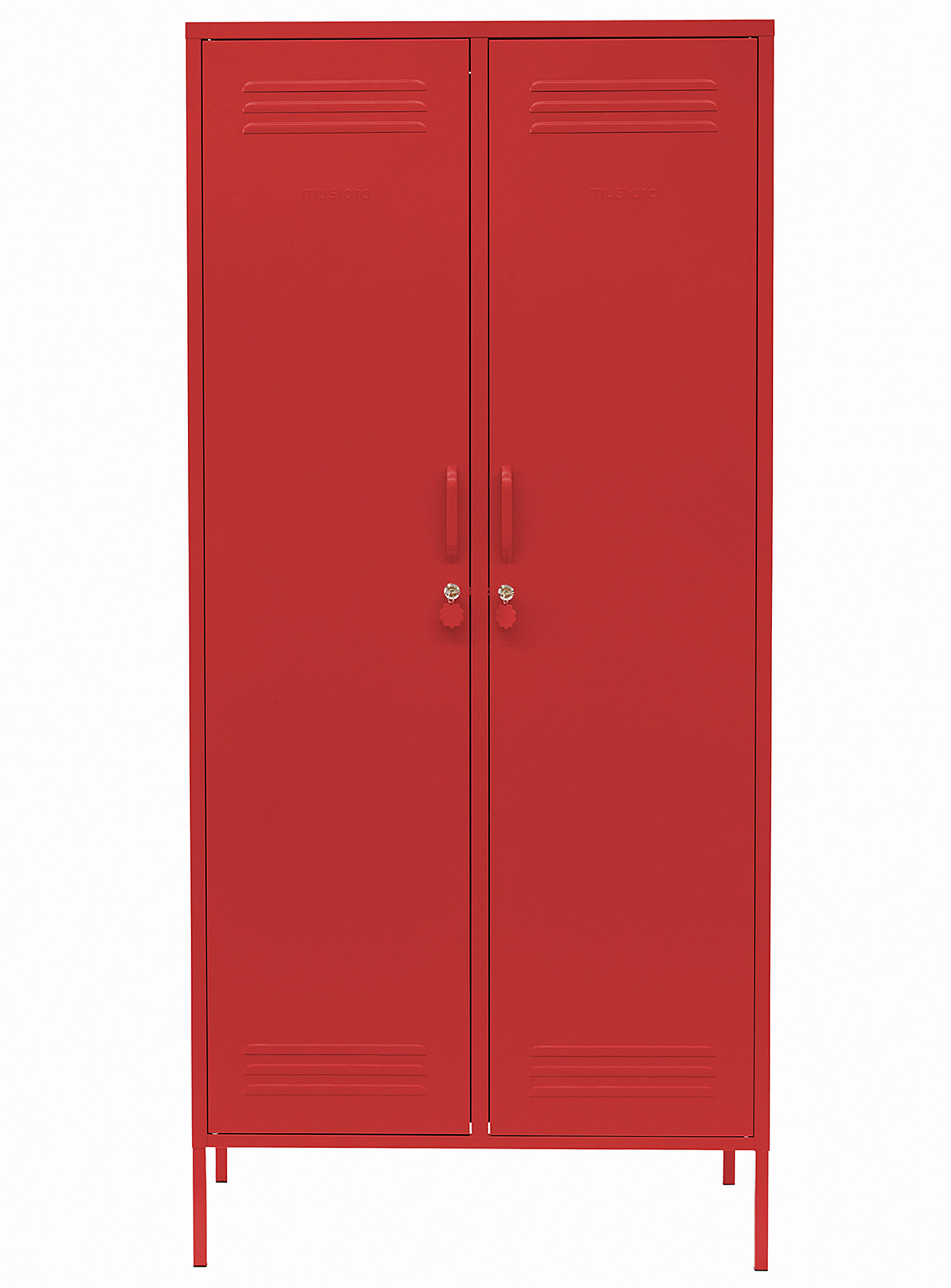 Mustard The Twinny Metallic Storage Cabinet In Red