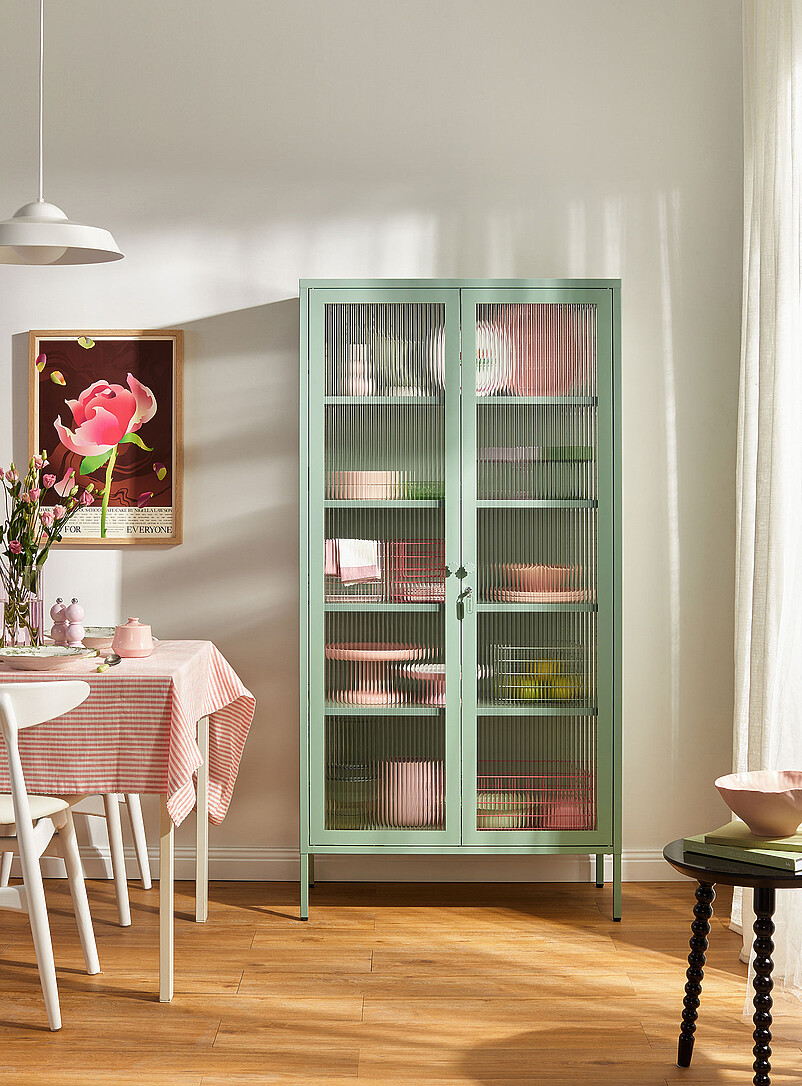 The Collector glass door standing metallic cabinet product image (primary)