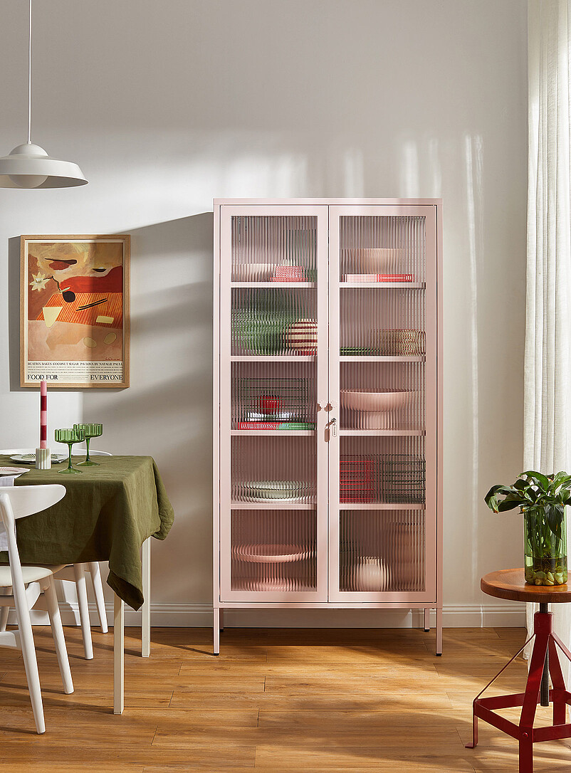 The Collector Glass Door Standing Metallic Cabinet