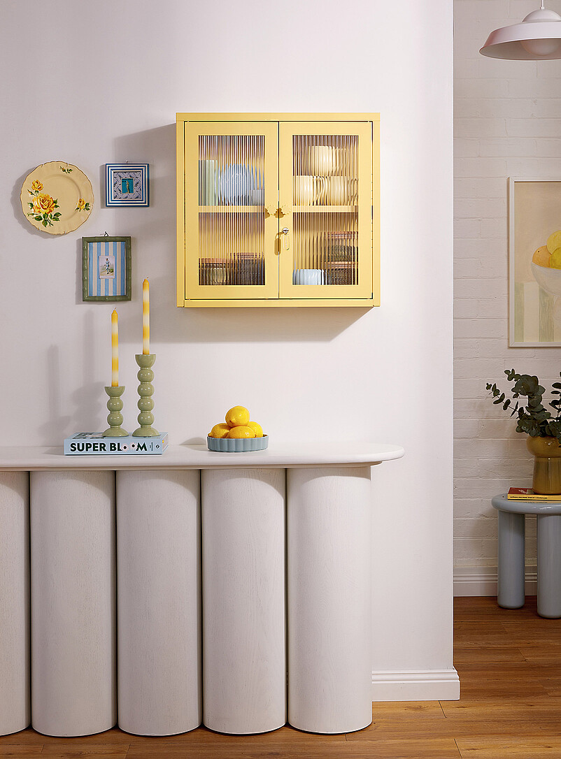 The Kit Glass Door Metallic Wall Cabinet