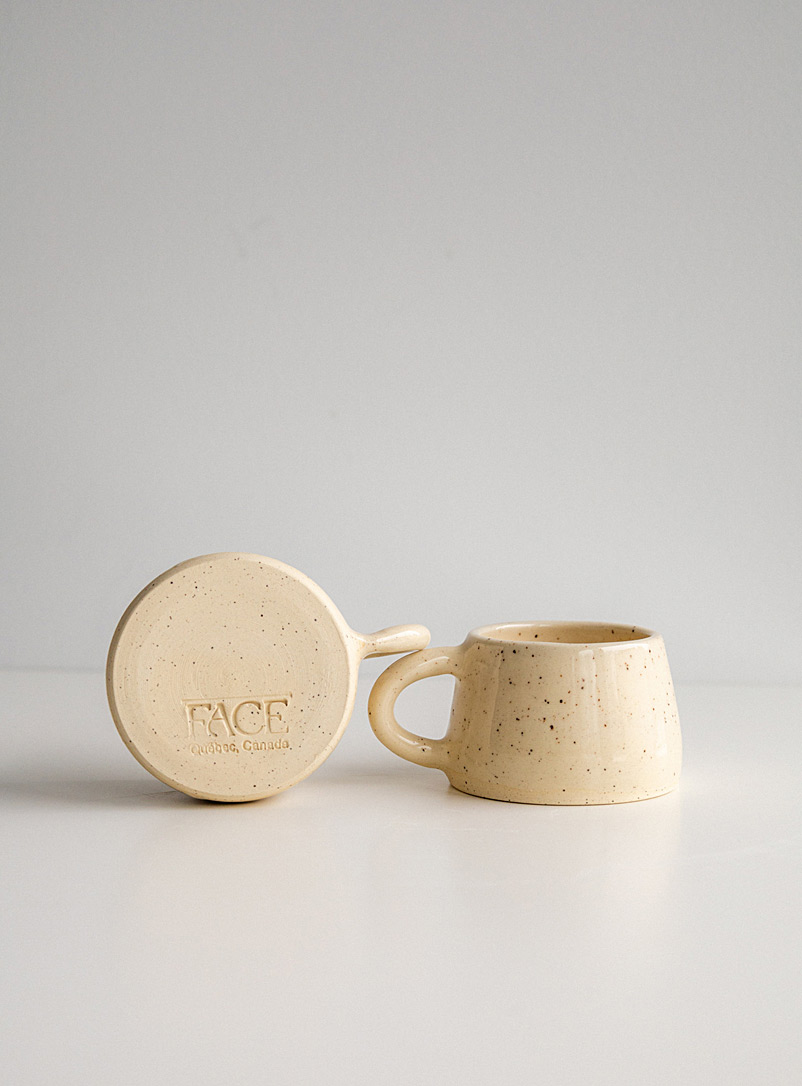 FACE Ivory/Cream Beige Set of two small ceramic cups