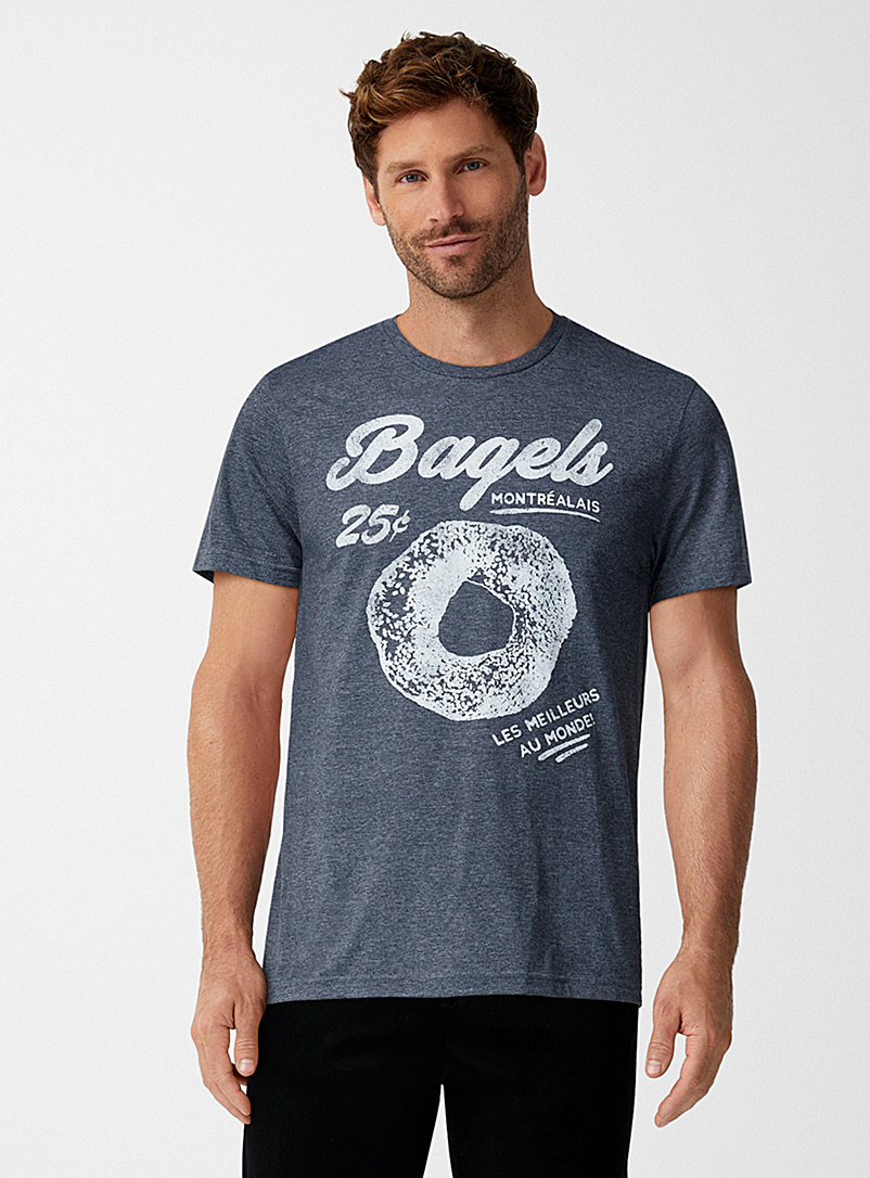 Le 31 Navy/Midnight Blue Montreal bagel T-shirt for men