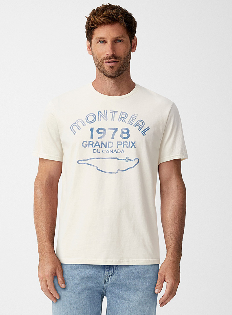 Le 31 Ivory/Cream Beige Grand Prix 1978 T-shirt for men