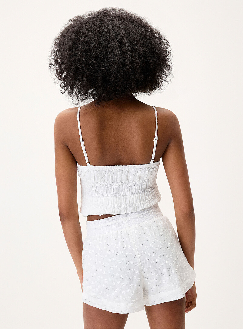 Rhythm: Le short broderie anglaise cordon billes Blanc pour femme