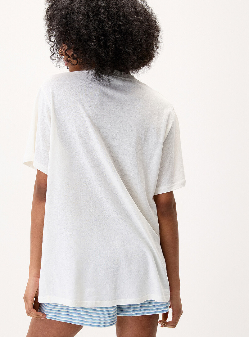 Rhythm: Le t-shirt ample maillots de bain Blanc &agrave; motif pour femme