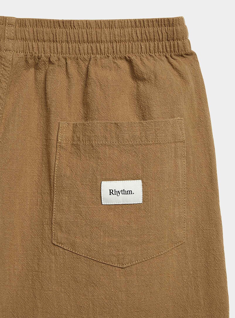 Rhythm Light Brown Jam textured linen short for men