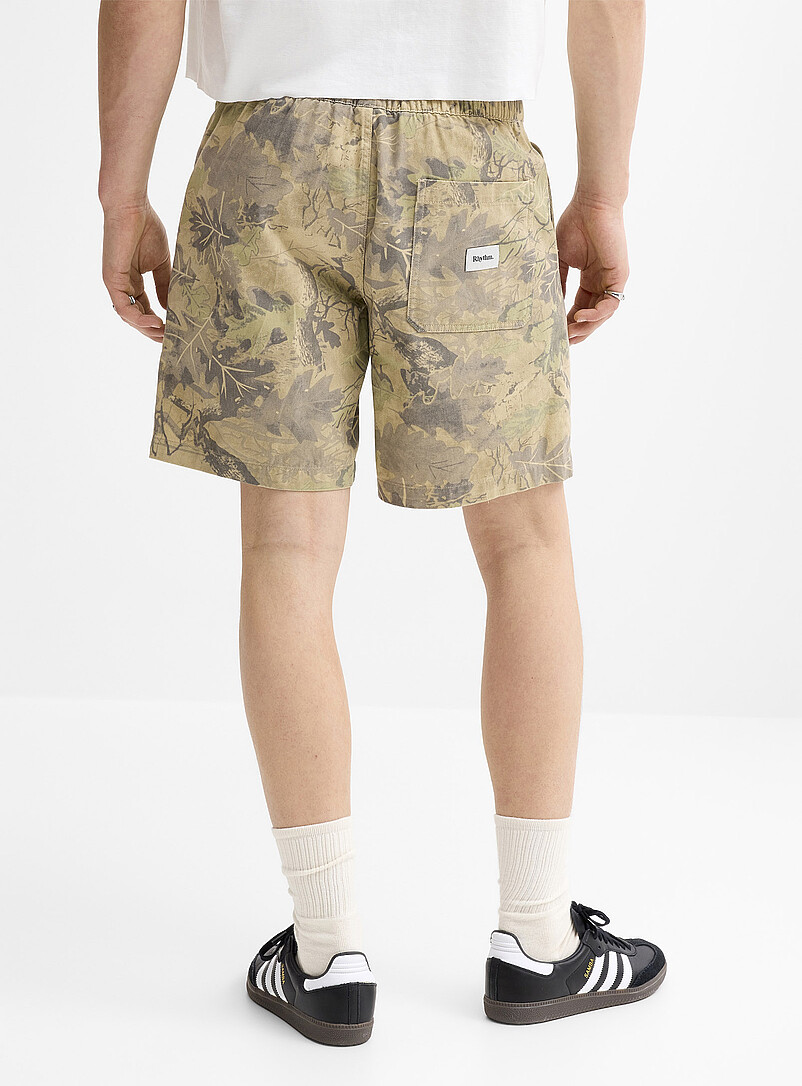 Rhythm Patterned Ecru Faded forest camo short for men