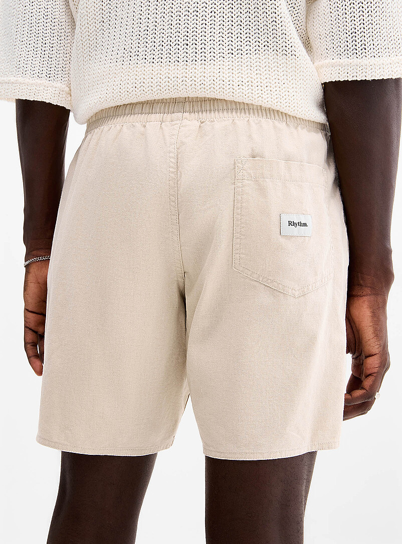 Rhythm: Le short Jam lin color&eacute; Vert fonc&eacute; - Mousse pour homme
