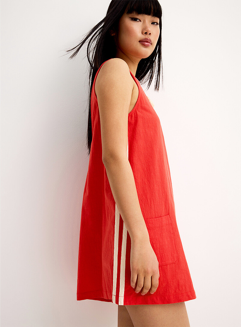 Side Stripes Cotton Minidress