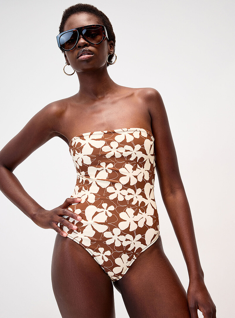 Floral Silhouette Band One-Piece