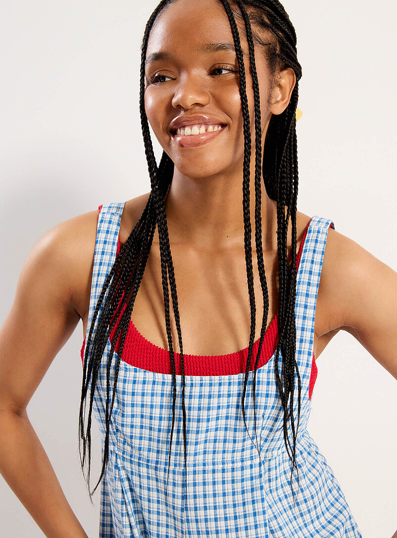 Lola light check overalls product image 2