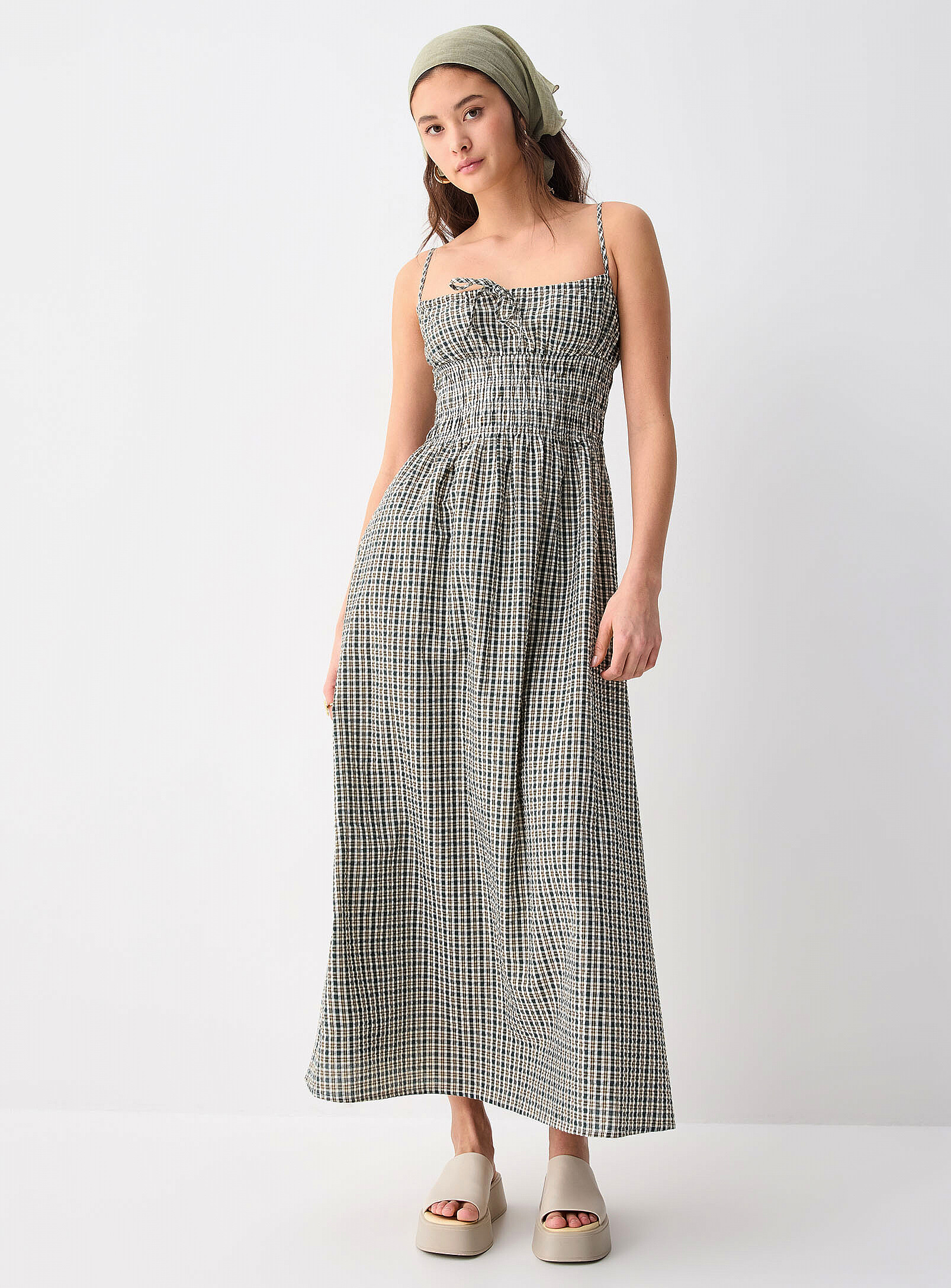 chinese dress ladies More You Mesh Maxi Dress in Black + White Checkerboard